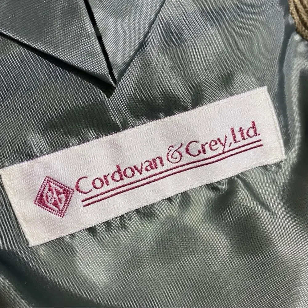 Cordovan & Grey brown corduroy sport coat blazer suit jacket 42 long